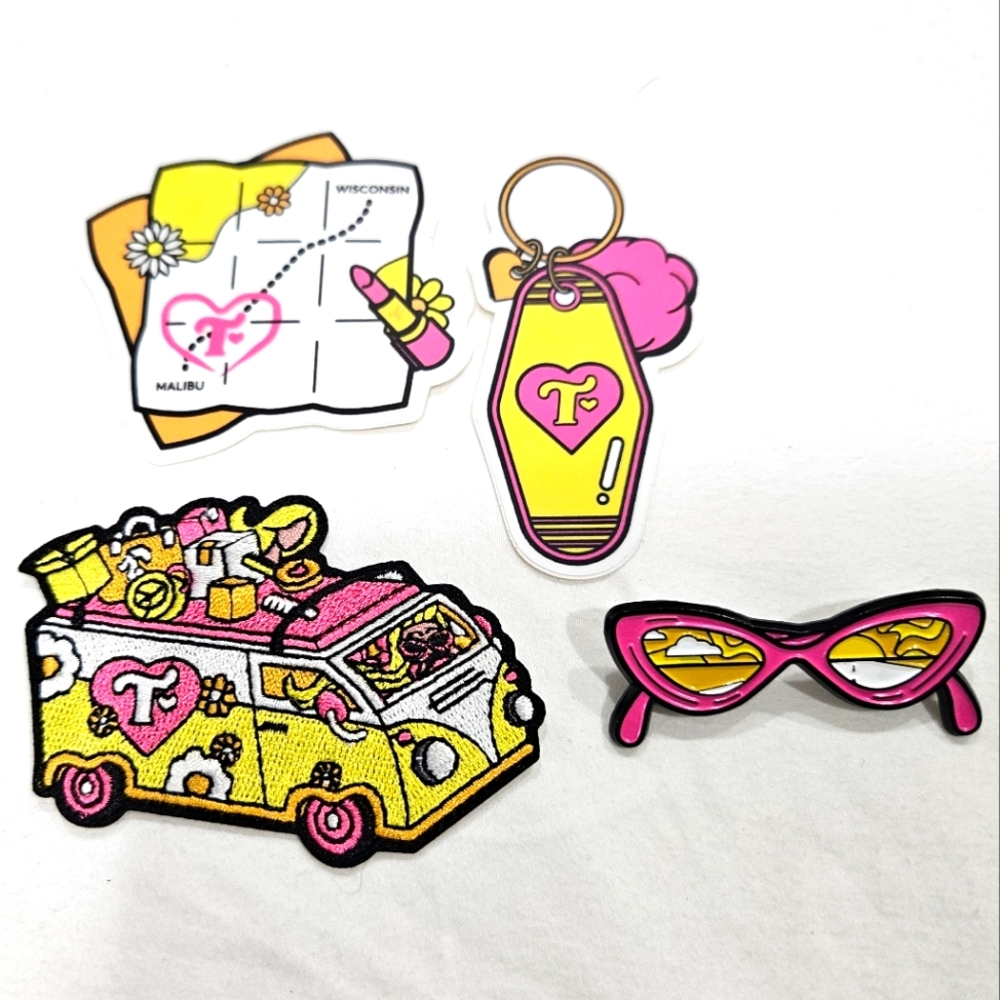 Trixie Matell Flower power promo set sticker, pin, patch